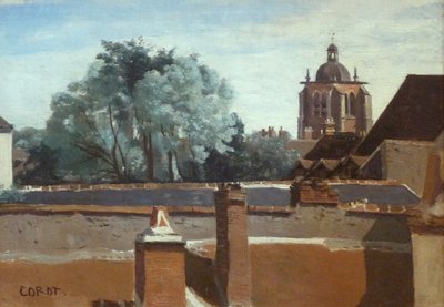 Orleans, View of the Sainte-Paterne Tower from a Window by Jean Baptiste Camille Corot